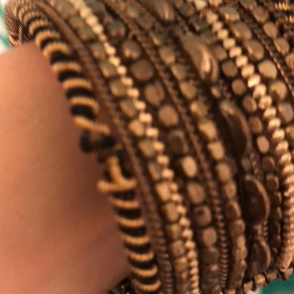 Gold beaded cuff bracelet - Picture 3 of 3